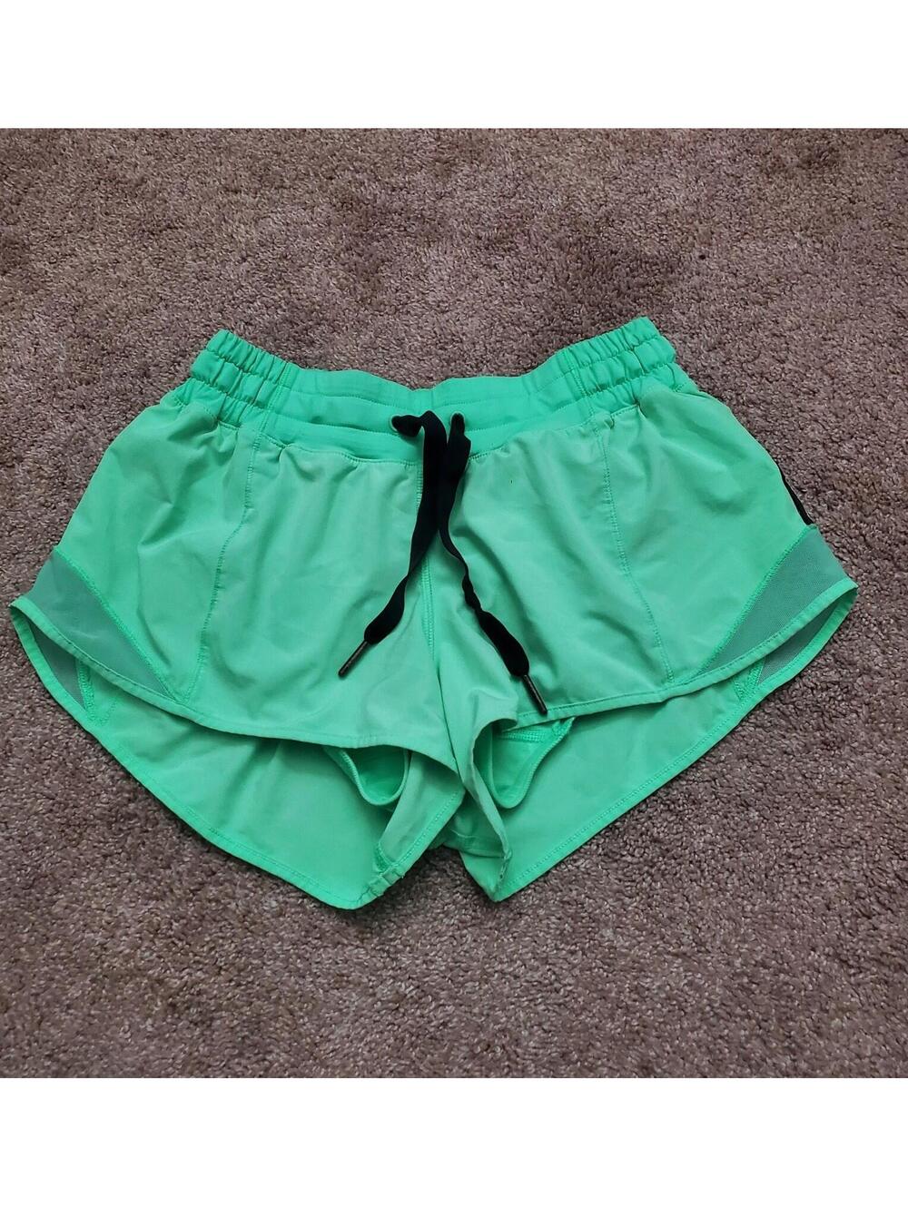 Lululemon Hotty Hot Lined Shorts 2.5" Bright Green Women Size 4 RARE Running